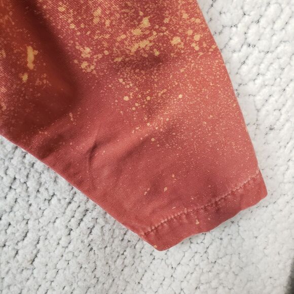 Woolrich Denim Jacket Womens S Cinnabar Splatter Paint Workwear Cowgirl 40x23 - Picture 4 of 11